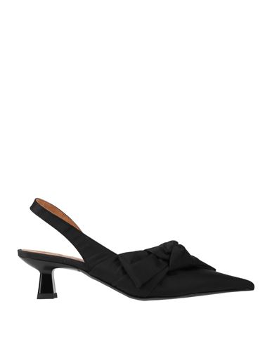 Ganni Woman Pumps Black Size 8 Leather, Recycled Nylon