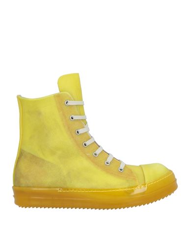 Shop Rick Owens Man Sneakers Yellow Size 9 Leather
