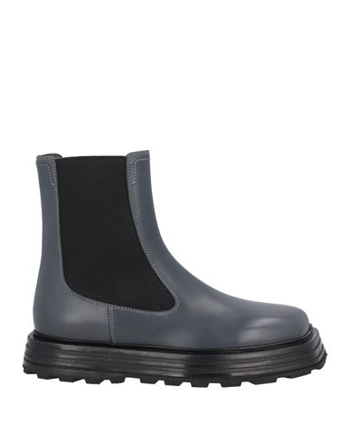 Shop Jil Sander Man Ankle Boots Lead Size 9 Leather, Elastic Fibres In Grey