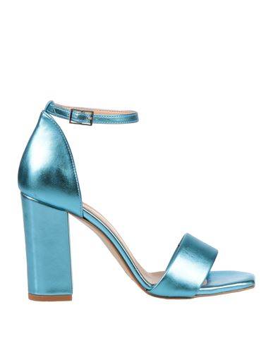 Bottega Lotti Woman Sandals Sky Blue Size 10 Textile Fibers