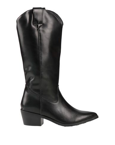 Francesco Milano Woman Boot Black Size 8 Leather In Black