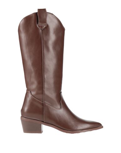 Francesco Milano Woman Boot Chocolate Brown Size 10 Leather In Brown