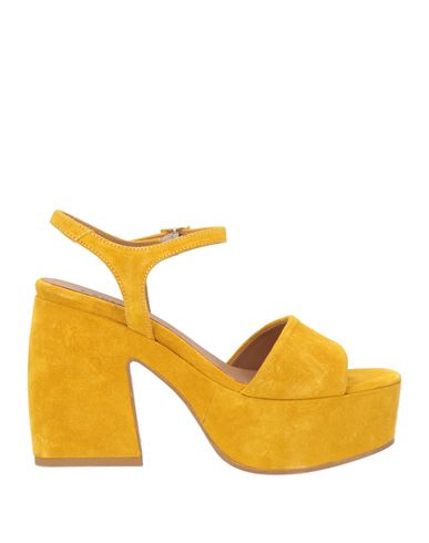 Shop Carmens Woman Sandals Ocher Size 10 Leather In Yellow