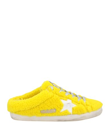Golden Goose Woman Sneakers Yellow Size 9 Textile Fibers, Leather