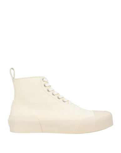 Shop Jil Sander Woman Sneakers Cream Size 8 Leather In White