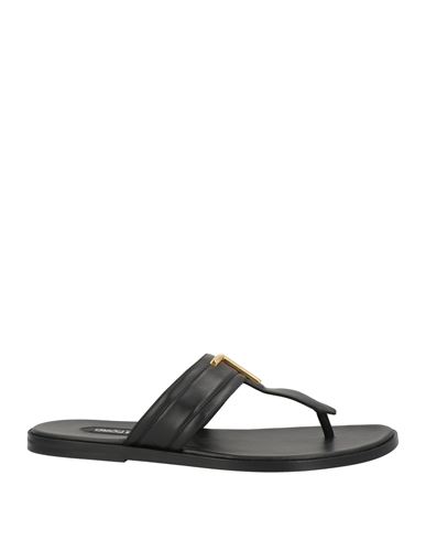 Tom Ford Man Thong Sandal Black Size 11 Calfskin In Black