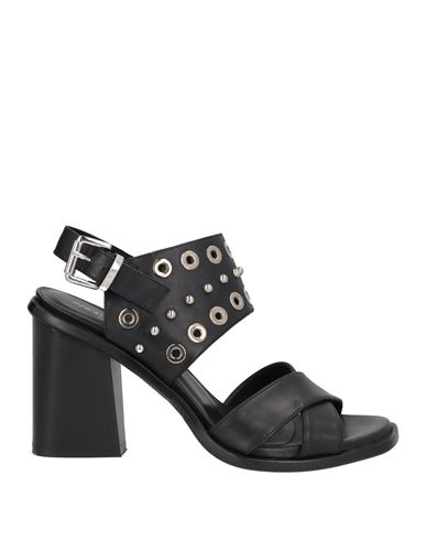 Shop Angelo Bervicato Woman Sandals Black Size 8 Calfskin