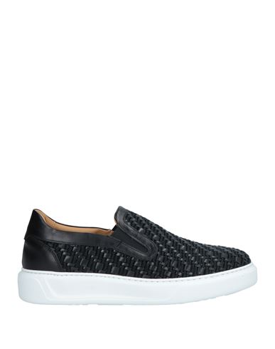 Giovanni Conti Man Sneakers Black Size 9 Textile Fibers, Calfskin