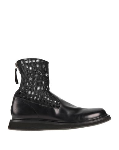Premiata Man Ankle Boots Black Size 8 Leather, Textile Fibers