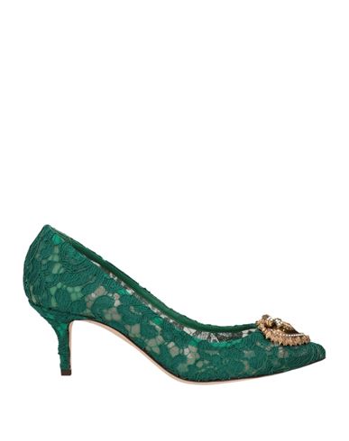 Dolce & Gabbana Woman Pumps Green Size 7 Viscose, Cotton, Silk, Polyamide