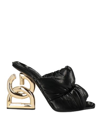 Dolce & Gabbana Woman Sandals Black Size 7.5 Polyester, Polyamide, Polyurethane