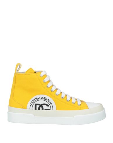 Dolce & Gabbana Woman Sneakers Yellow Size 8.5 Textile Fibers