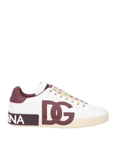 Dolce & Gabbana Man Sneakers White Size 12 Calfskin, Lambskin