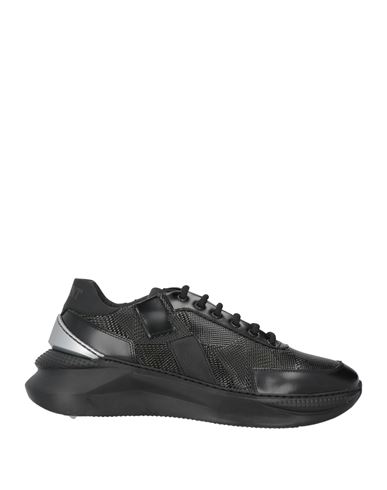 Giovanni Conti Man Sneakers Black Size 9 Leather, Textile Fibers