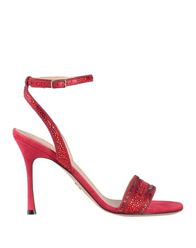 Dior Woman Sandals Red Size 6 Textile Fibers In Black