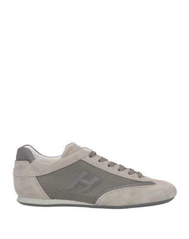 Shop Hogan Man Sneakers Grey Size 9 Leather, Textile Fibers
