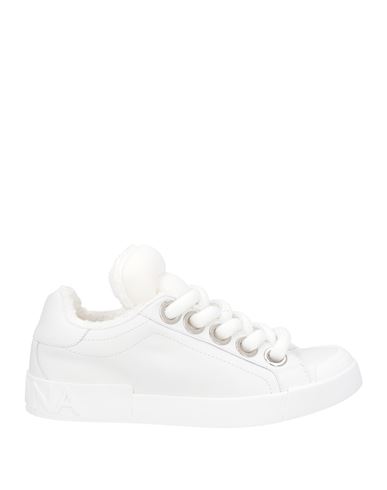 Dolce & Gabbana Man Sneakers White Size 8 Calfskin, Polyamide, Elastane