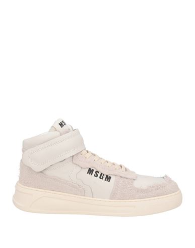 Msgm Man Sneakers Light Grey Size 8 Leather