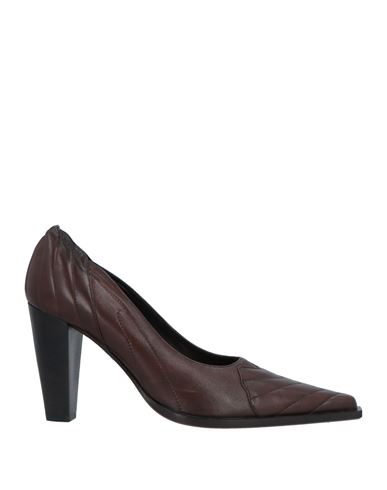 Mariella Burani Woman Pumps Dark Brown Size 8 Leather