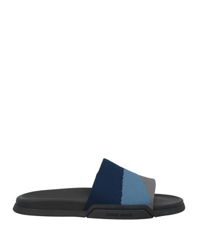 Giorgio Armani Man Sandals Blue Size 8 Polyester, Polyamide, Elastane