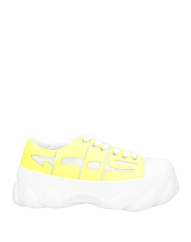 Gcds Man Sneakers Yellow Size 9 Leather, Textile Fibers