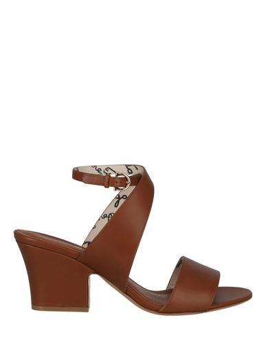 Shop Ferragamo Sheena Leather Heel Sandals Woman Sandals Brown Size 10 Calfskin