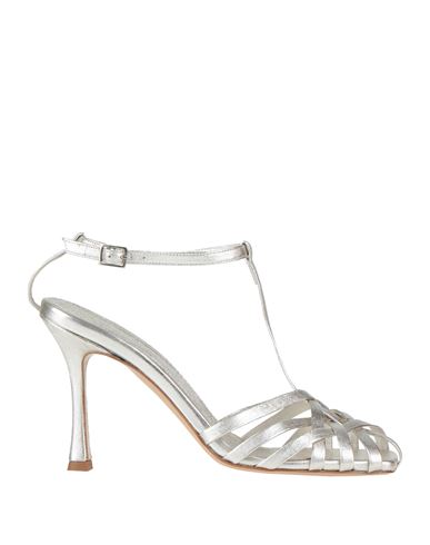 Gianmarco F. Woman Sandals Silver Size 8 Leather In Silver