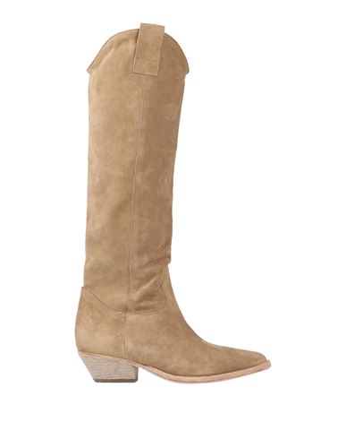 Just Juice Woman Boot Khaki Size 7 Leather In Beige