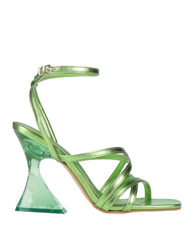 Shop Tsakiris Mallas Woman Sandals Light Green Size 6 Textile Fibers