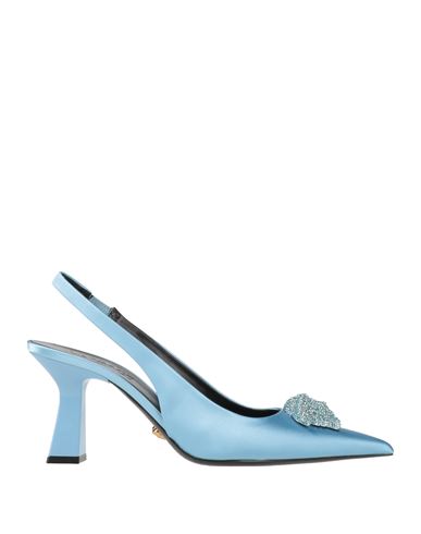 Shop Versace Woman Pumps Sky Blue Size 9 Textile Fibers