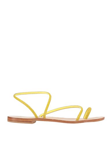 Shop Positano Woman Thong Sandal Yellow Size 11 Leather