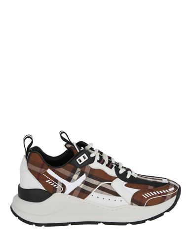 BURBERRY BURBERRY SEAN TRAINERS WOMAN SNEAKERS MULTICOLORED SIZE 6.5 COTTON, CALFSKIN