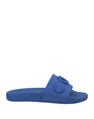Shop Burberry Man Sandals Navy Blue Size 9 Rubber