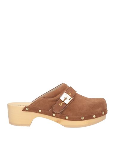 Scholl Iconic Woman Mules & Clogs Brown Size 10 Leather In Brown