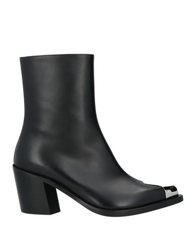 Shop Alexander Mcqueen Woman Ankle Boots Black Size 8 Leather