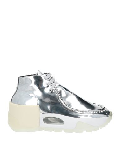 Mm6 Maison Margiela Woman Ankle Boots Silver Size 7 Leather In Gray