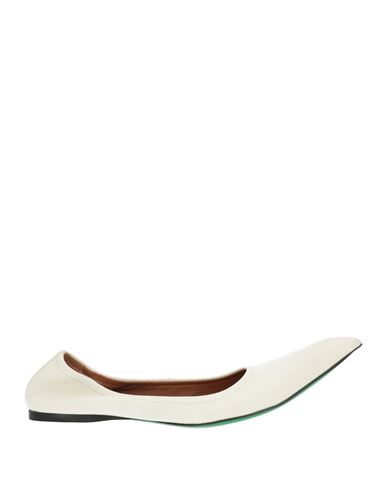 Marni Woman Ballet Flats Ivory Size 8 Leather In White