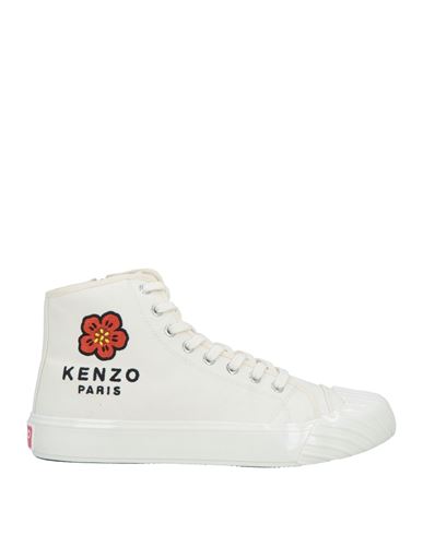 Shop Kenzo Man Sneakers Ivory Size 7 Textile Fibers In White
