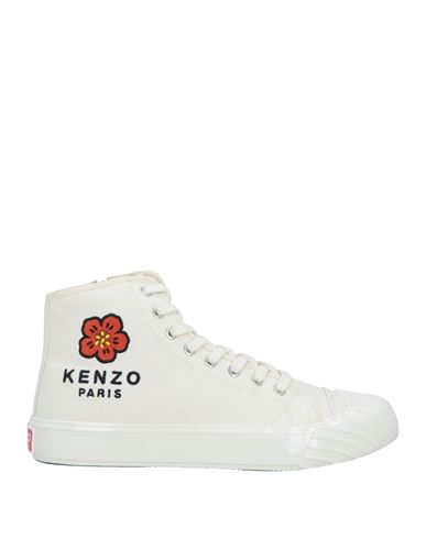 Shop Kenzo Man Sneakers Ivory Size 8 Textile Fibers In White