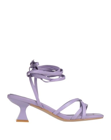 Shop Jeannot Woman Sandals Lilac Size 8 Leather In Purple