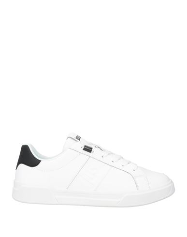 Shop Just Cavalli Man Sneakers White Size 8.5 Leather, Textile Fibers
