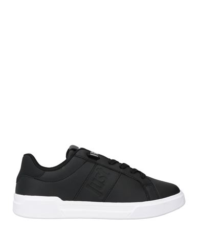 Just Cavalli Man Sneakers Black Size 8.5 Leather, Textile Fibers