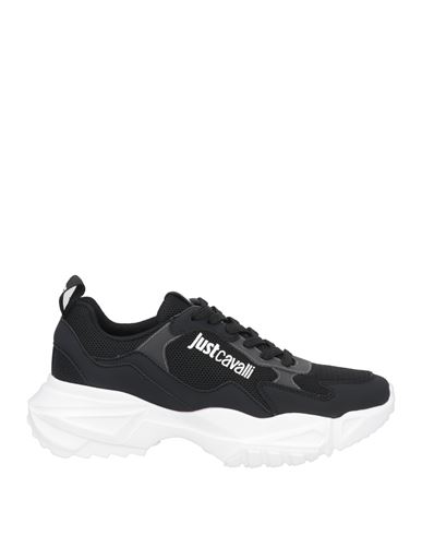 Shop Just Cavalli Man Sneakers Black Size 9 Textile Fibers, Polyurethane, Pvc - Polyvinyl Chloride