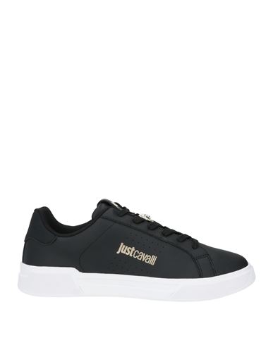Just Cavalli Logo-print Leather Sneakers In Black