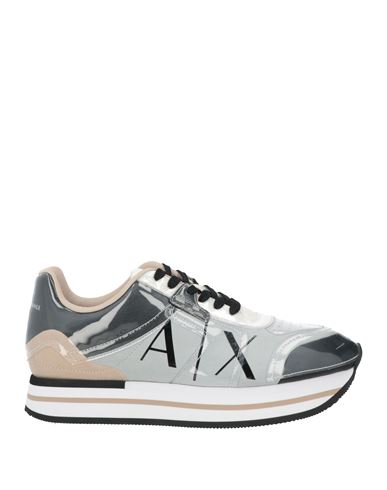 Shop Armani Exchange Woman Sneakers Light Grey Size 6.5 Polyamide, Elastane, Polyester, Polyurethane