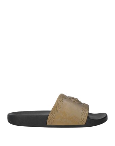 Just Cavalli Man Sandals Bronze Size 8.5 Rubber In Yellow