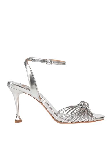 Shop Schutz Woman Sandals Silver Size 7 Textile Fibers
