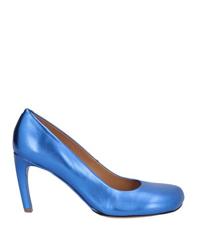 Shop Dries Van Noten Woman Pumps Bright Blue Size 11 Leather