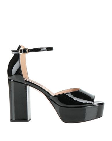 Liu •jo Woman Sandals Black Size 8 Leather In Black