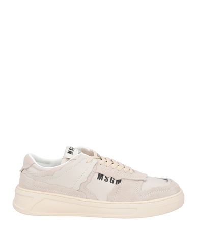 Shop Msgm Man Sneakers Light Grey Size 9 Leather